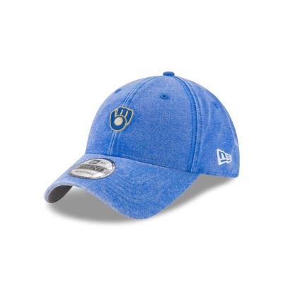 Blue Milwaukee Brewers Hat - New Era MLB Rugged Mini 9TWENTY Adjustable Caps USA9531826